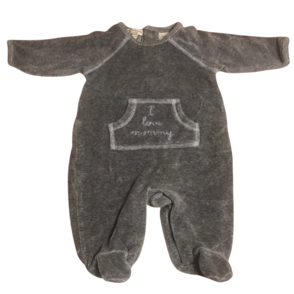 Wendy Bellissimo Kids I Love Mommy Footed Romper Gray 0-3 Months